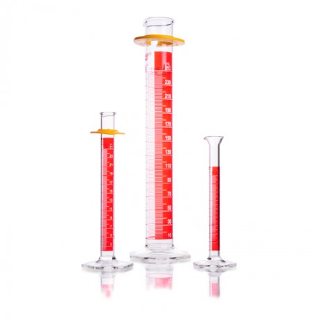 Probeta, P.E., "B" Esc Métrica C/Banda Roja Contraste, Base