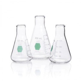 Matraz Erlenmeyer, Graduado, Decorado Verde  125 Ml