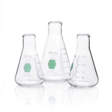 Matraz Erlenmeyer, Graduado, Decorado Verde  125 Ml