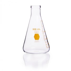 Matraz Erlenmeyer, Graduado, Decorado Amarillo 500 Ml