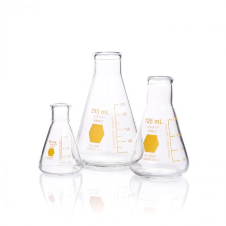 Matraz Erlenmeyer, Graduado, Decorado Amarillo  1000 Ml