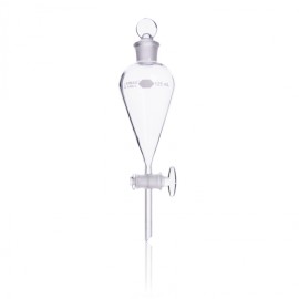 Embudo De Separación Squibb, Forma De Pera,Tapón Vidrio, Llave