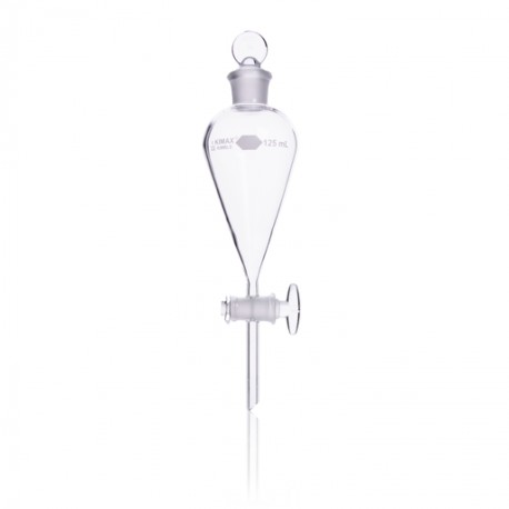 Embudo De Separación Squibb, Forma De Pera,Tapón Vidrio, Llave