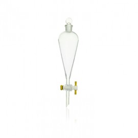 Embudo De Separación Squibb, Forma De Pera, Tapón Vidrio, Llave